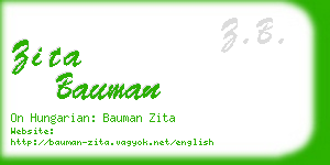 zita bauman business card